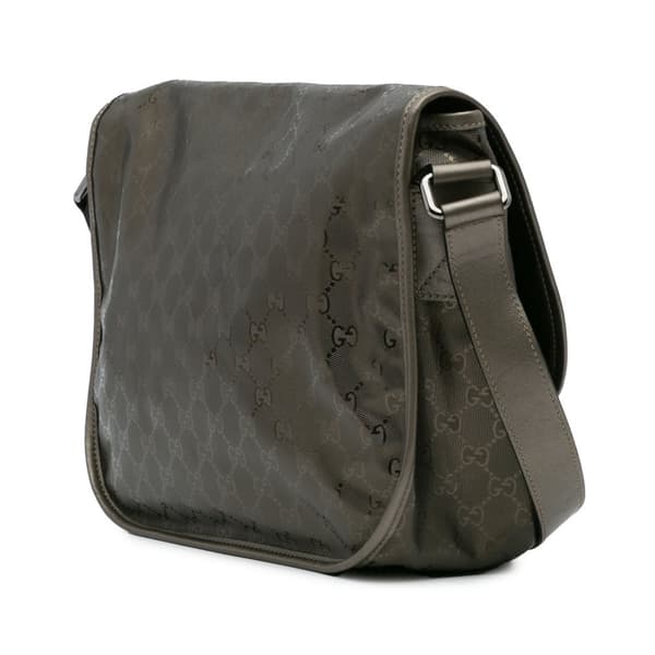Pre-owned Gucci GG Imprime Crossbody Silver