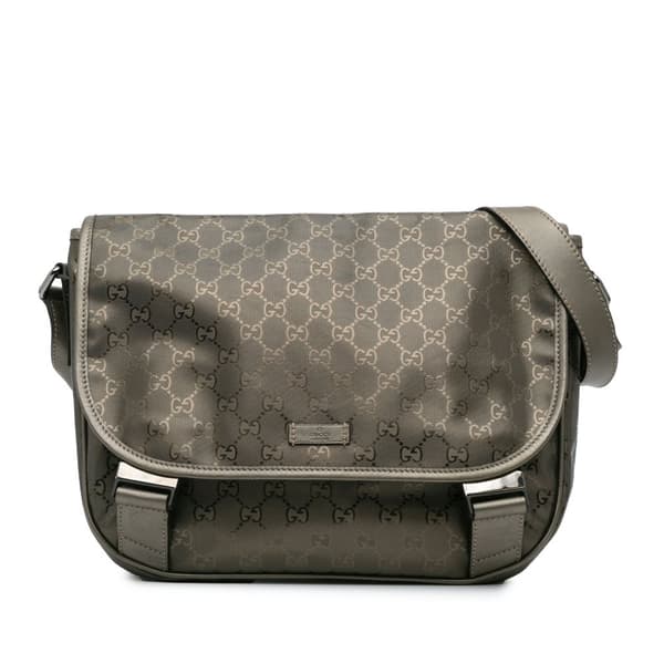 Pre-owned Gucci GG Imprime Crossbody Silver