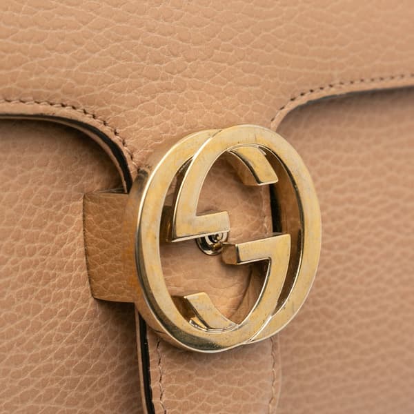 Pre-owned Gucci Small Dollar Calfskin Interlocking G Crossbody Brown