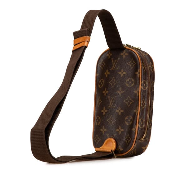 Pre-owned Louis Vuitton Monogram Pochette Gange Brown