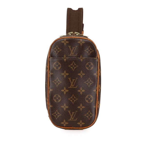Pre-owned Louis Vuitton Monogram Pochette Gange Brown