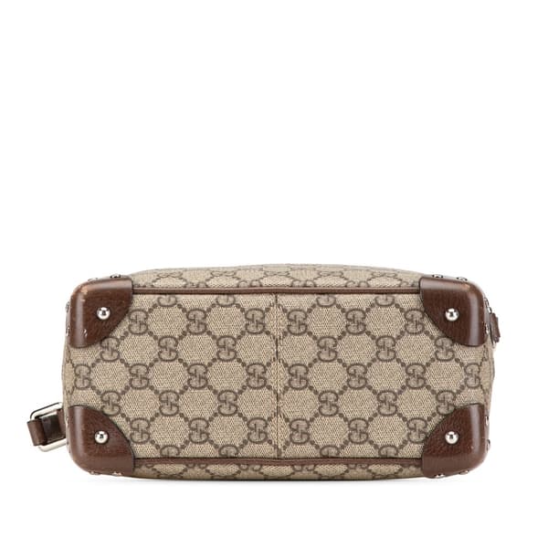 Pre-owned Gucci GG Supreme Soft Trunk Crossbody Brown