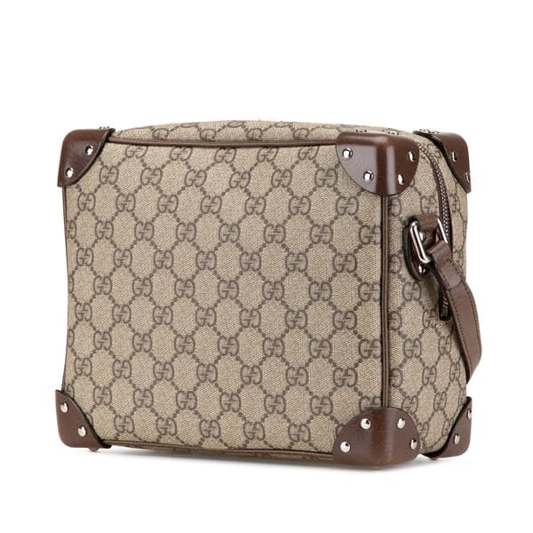 Pre-owned Gucci GG Supreme Soft Trunk Crossbody Brown