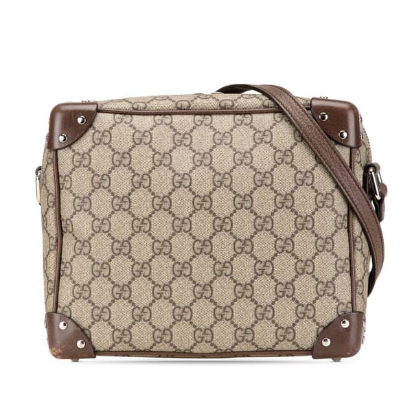 Pre-owned Gucci GG Supreme Soft Trunk Crossbody Brown