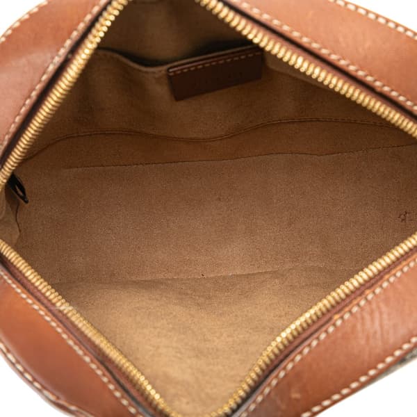 Pre-owned Gucci Mini GG Supreme Chain Crossbody Brown