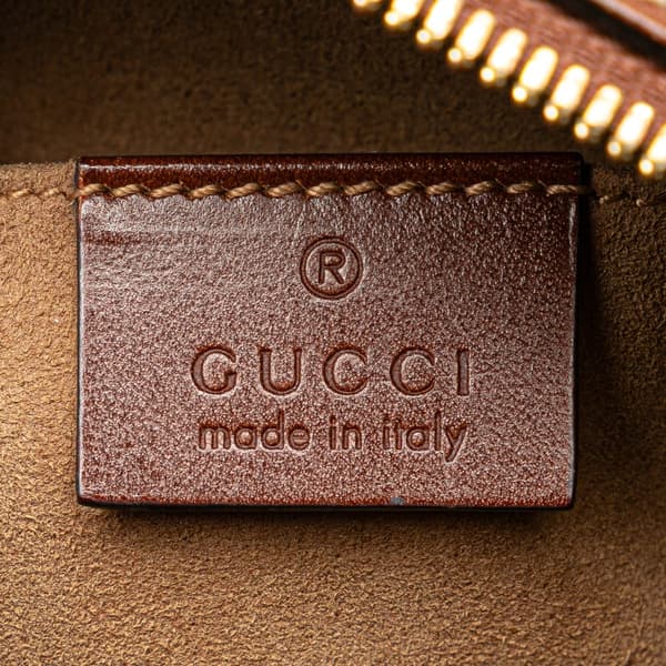 Pre-owned Gucci Mini GG Supreme Chain Crossbody Brown