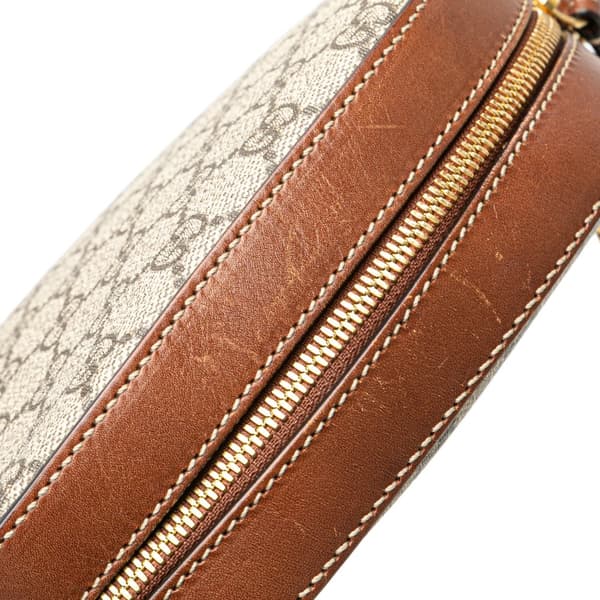 Pre-owned Gucci Mini GG Supreme Chain Crossbody Brown