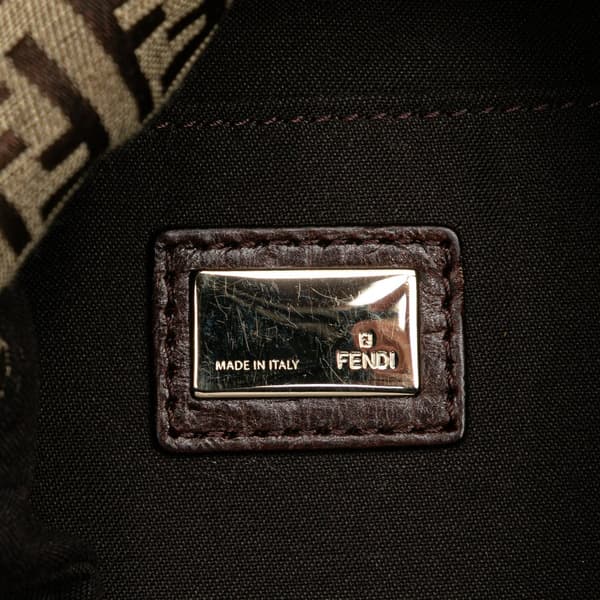 Pre-owned Fendi Zucchino Canvas Crossbody Brown
