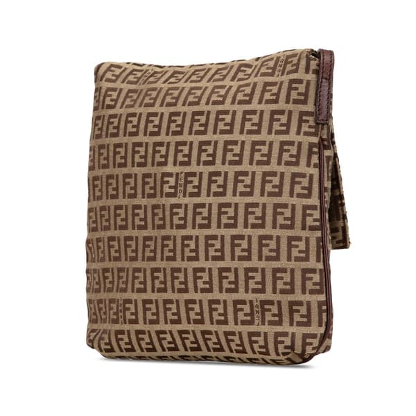 Pre-owned Fendi Zucchino Canvas Crossbody Brown