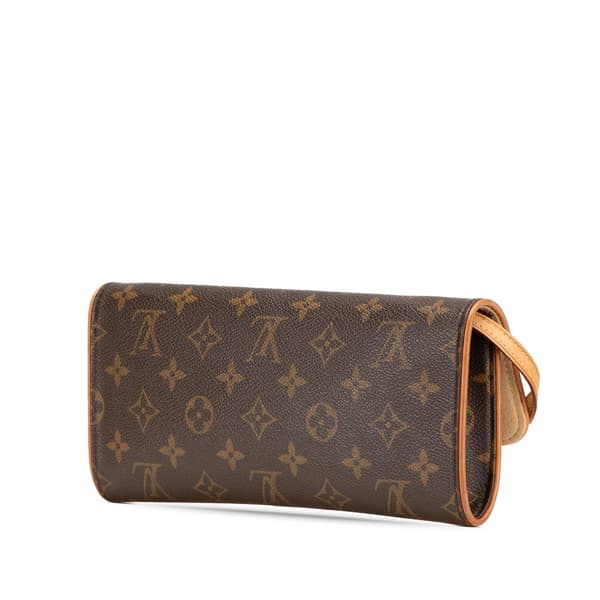 Pre-owned Louis Vuitton Monogram Pochette Twin GM Brown