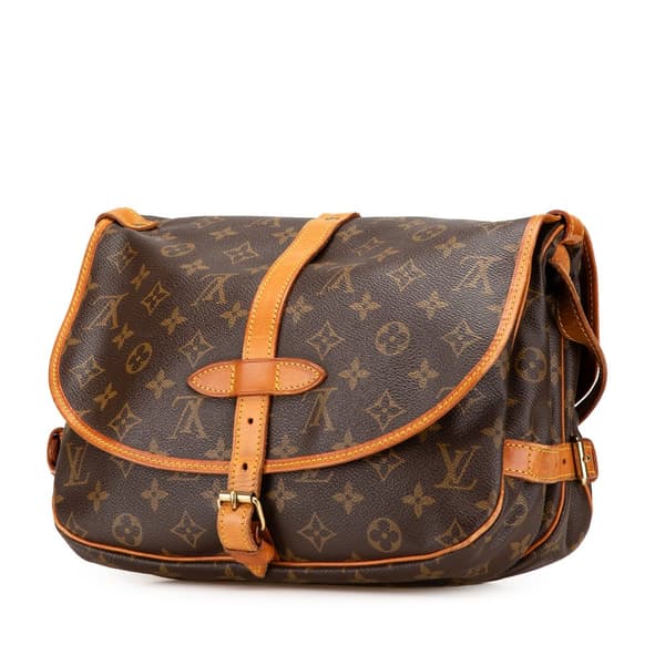 Pre-owned Louis Vuitton Monogram Saumur 30 Brown