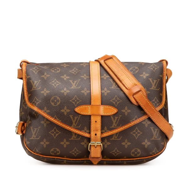 Pre-owned Louis Vuitton Monogram Saumur 30 Brown