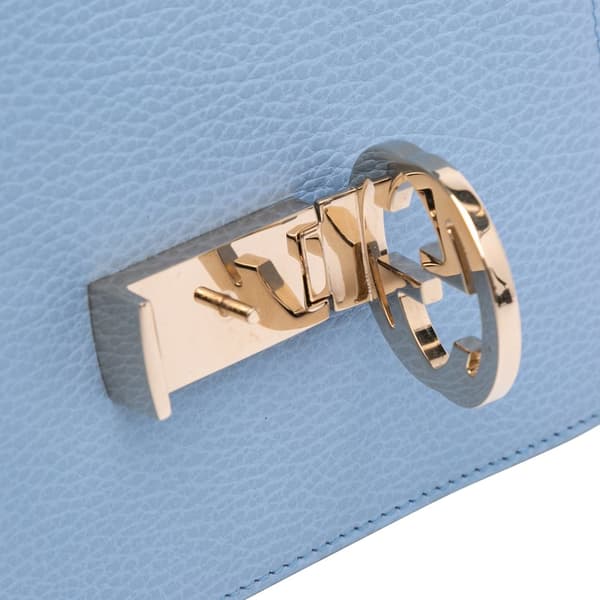 Pre-owned Gucci Small Dollar Calfskin Interlocking G Crossbody Blue