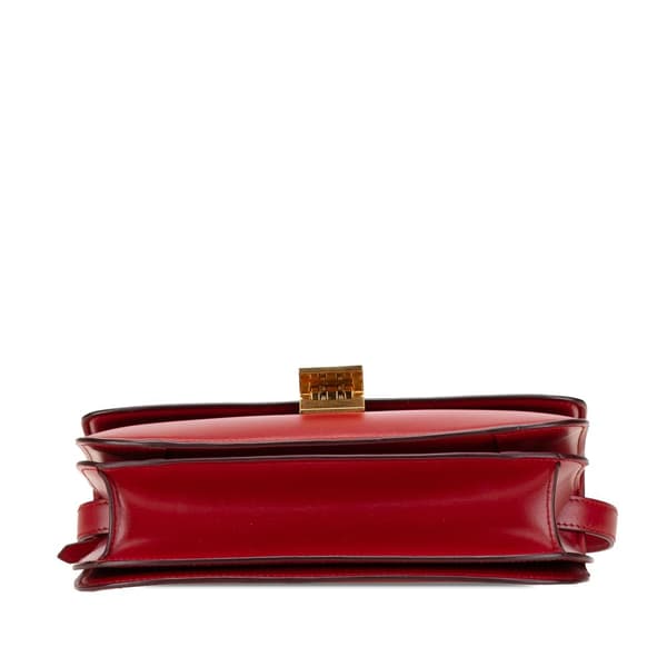 Pre-owned Celine Medium Calfskin Classic Box Red