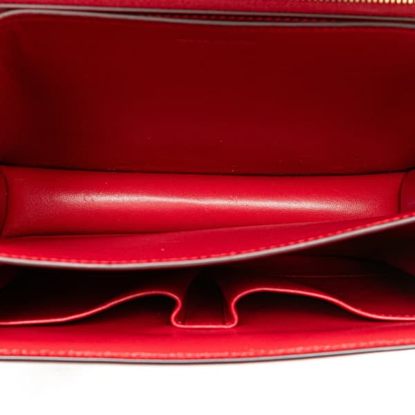Pre-owned Celine Medium Calfskin Classic Box Red