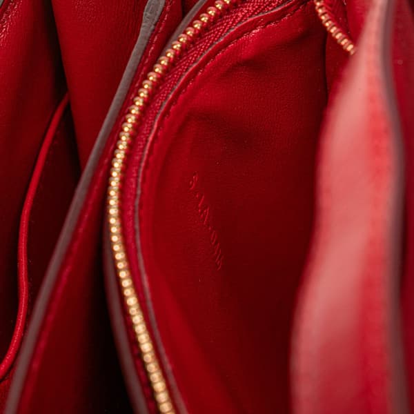 Pre-owned Celine Medium Calfskin Classic Box Red