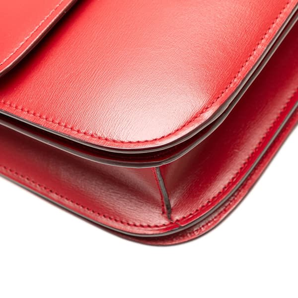 Pre-owned Celine Medium Calfskin Classic Box Red