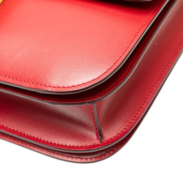 Pre-owned Celine Medium Calfskin Classic Box Red
