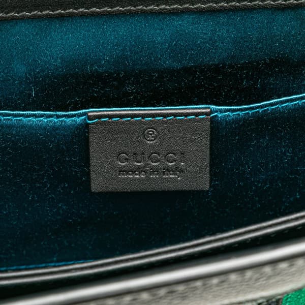 Pre-owned Gucci Small Suede Ophidia Chain Crossbody Green