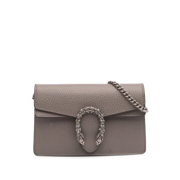 Pre-owned Gucci Super Mini Leather Dionysus Crossbody Brown