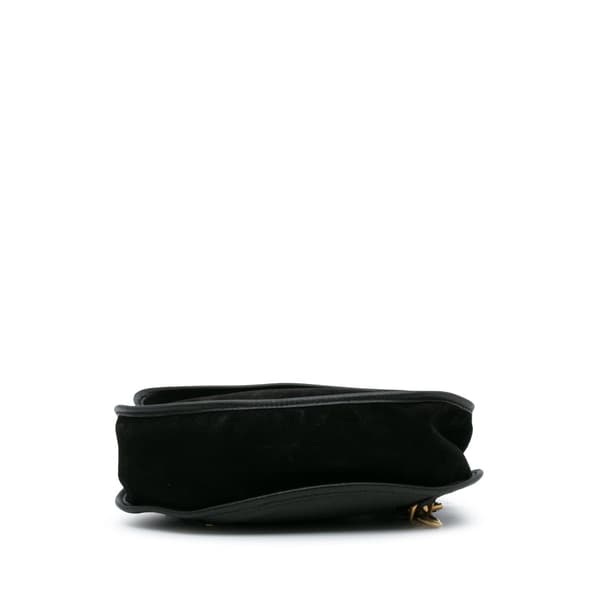 Pre-owned Gucci Suede Horsebit Sling Bag Black