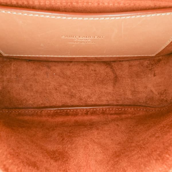 Pre-owned Saint Laurent Small Calfskin Kaia Crossbody Brown