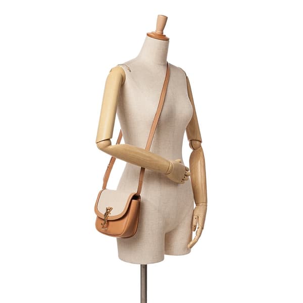 Pre-owned Saint Laurent Small Calfskin Kaia Crossbody Brown