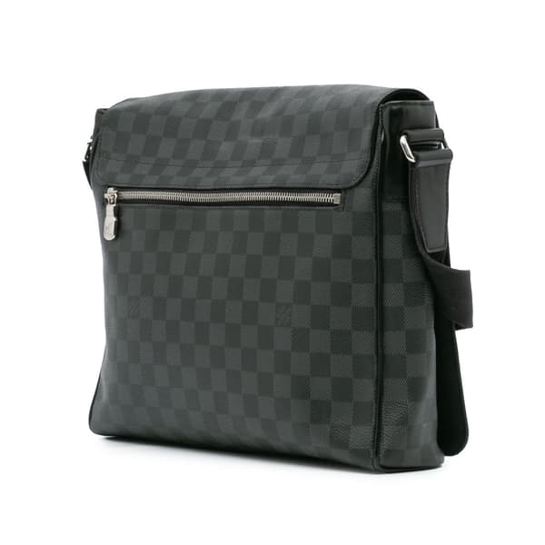 Pre-owned Louis Vuitton Damier Graphite District MM Black