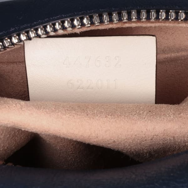 Pre-owned Gucci Small GG Marmont Leather Torchon Crossbody Blue