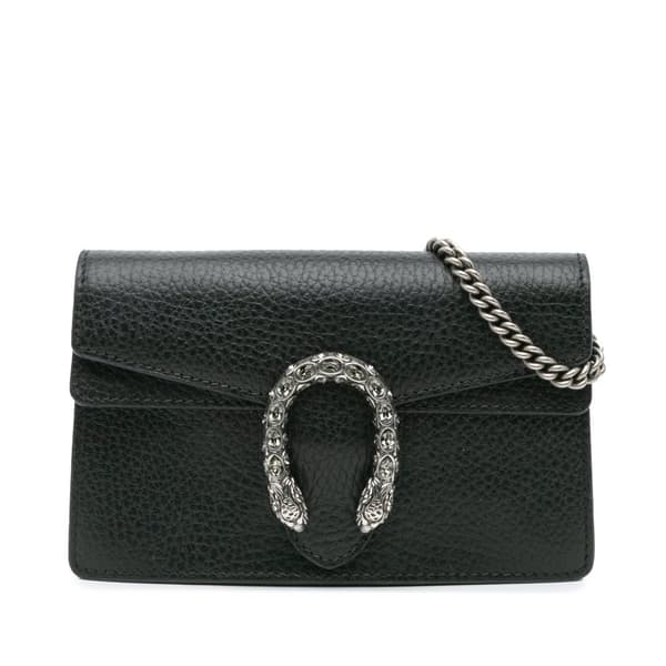Pre-owned Gucci Super Mini Leather Dionysus Crossbody Black
