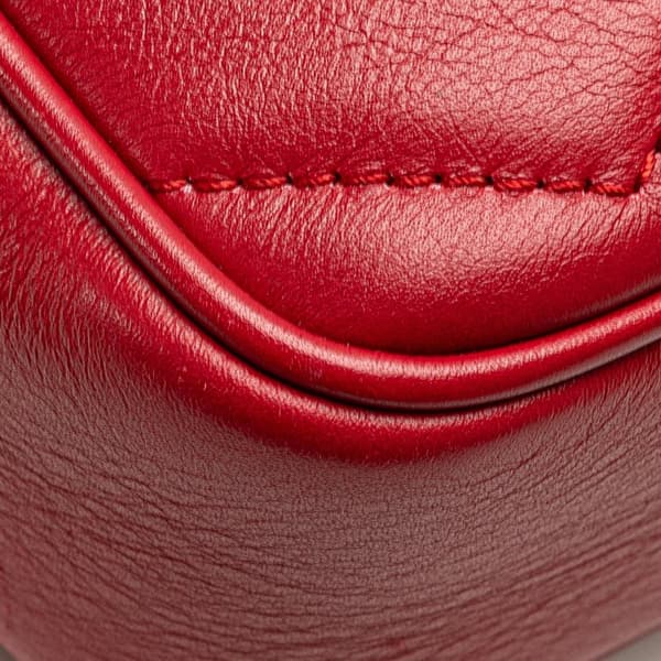 Pre-owned Gucci Mini GG Marmont Matelasse Leather Crossbody Red