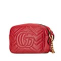 Miniatyrbillede 2 af 10: Pre-owned Gucci Mini GG Marmont Matelasse Leather Crossbody Red