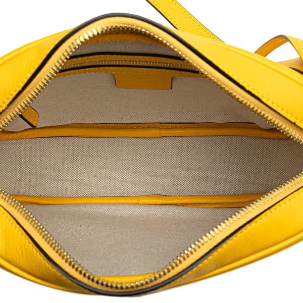 Pre-owned Gucci GG Star Embossed Leather Crossbody Yellow