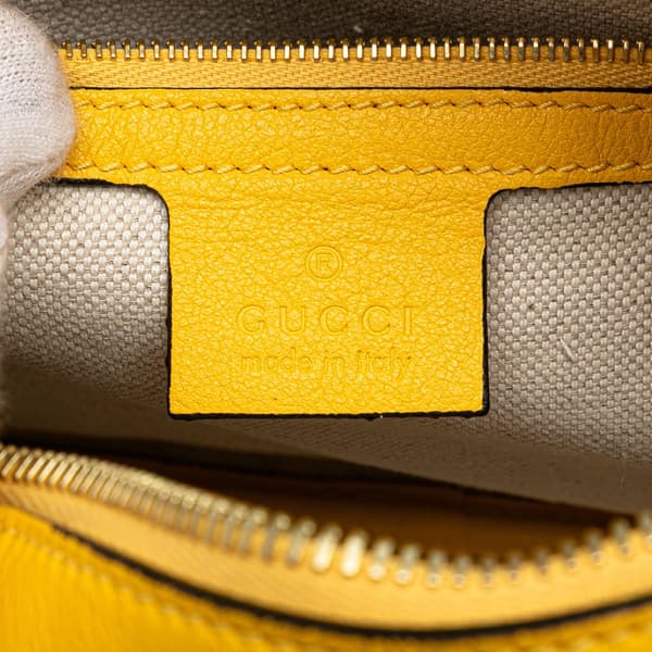 Pre-owned Gucci GG Star Embossed Leather Crossbody Yellow