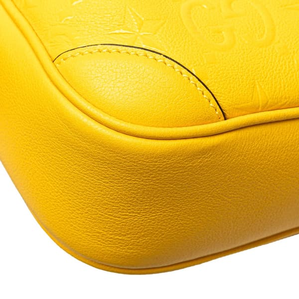 Pre-owned Gucci GG Star Embossed Leather Crossbody Yellow