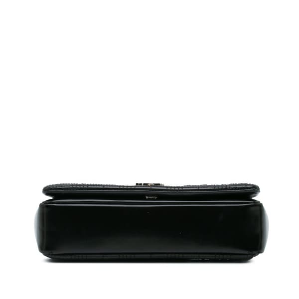 Pre-owned Burberry Small Patent Horseferry Lola Crossbody Black