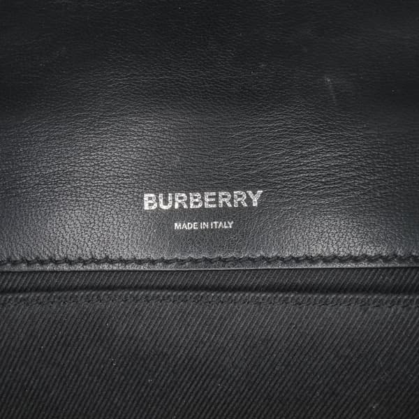 Pre-owned Burberry Small Patent Horseferry Lola Crossbody Black