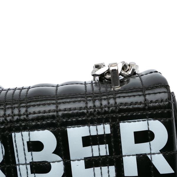 Pre-owned Burberry Small Patent Horseferry Lola Crossbody Black