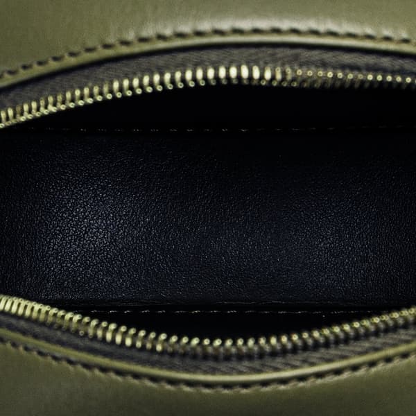 Pre-owned Celine Small Calfskin Cuir Triomphe Oval Crossbody Green