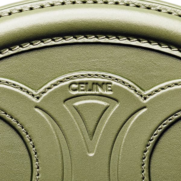 Pre-owned Celine Small Calfskin Cuir Triomphe Oval Crossbody Green