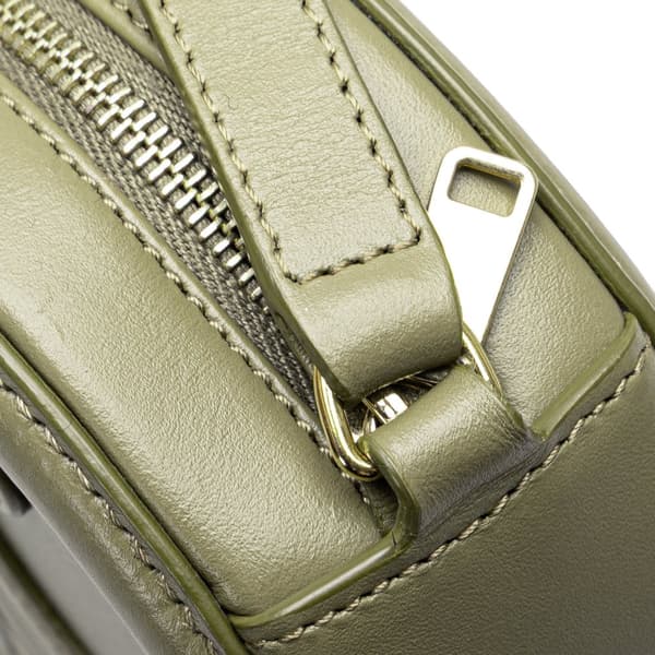Pre-owned Celine Small Calfskin Cuir Triomphe Oval Crossbody Green