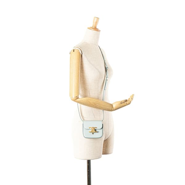 Pre-owned Celine Mini Calfskin Claude Crossbody Blue