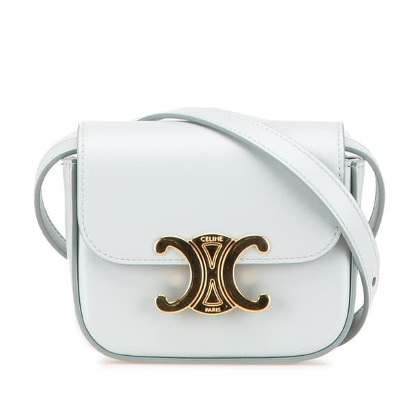 Pre-owned Celine Mini Calfskin Claude Crossbody Blue