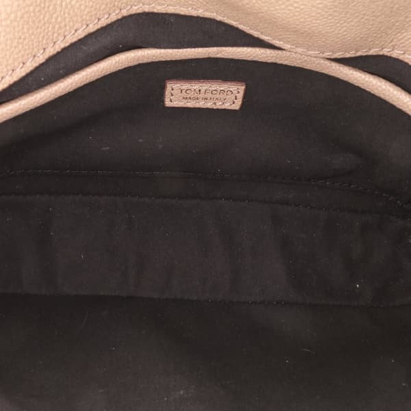 Pre-owned Tom Ford Grained Calfskin TF Flap Crossbody Brown