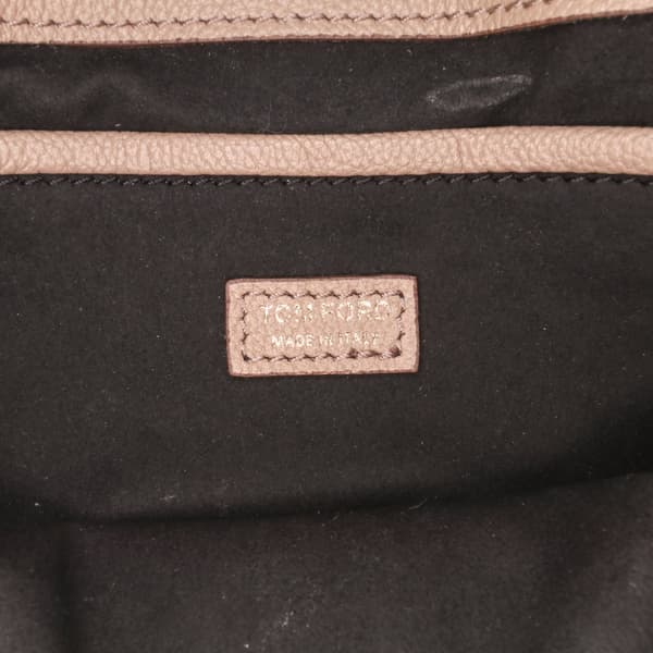 Pre-owned Tom Ford Grained Calfskin TF Flap Crossbody Brown