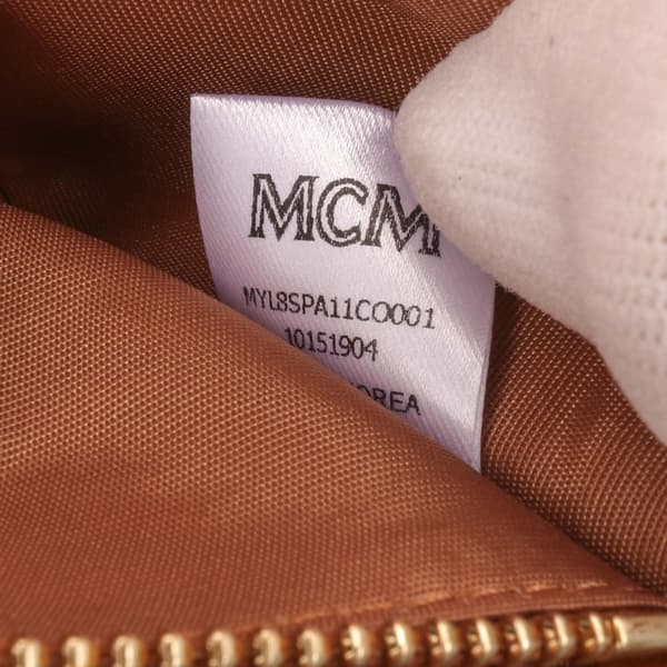 Pre-owned MCM Visetos Coated Canvas Patricia Wallet on Chain Brown