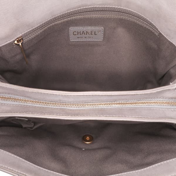 Pre-owned Chanel Jumbo Quilted Calfskin Triple Stitched Flap Gray