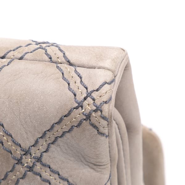 Pre-owned Chanel Jumbo Quilted Calfskin Triple Stitched Flap Gray