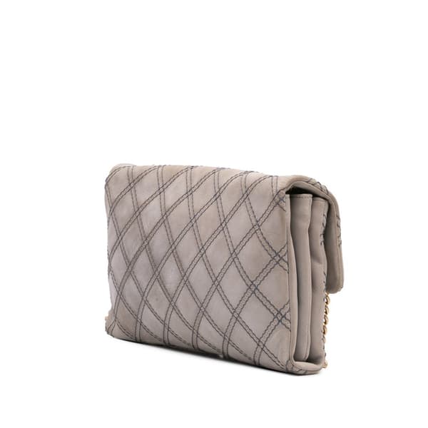 Pre-owned Chanel Jumbo Quilted Calfskin Triple Stitched Flap Gray