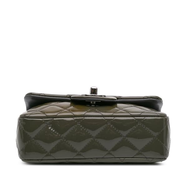 Pre-owned Chanel Extra Mini Rectangular Classic Patent Single Flap Green